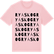 Pink Cotton t-shirt med Ryaskog ordlek t-shirt