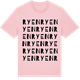 Pink Cotton t-shirt med Ryen ordlek t-shirt
