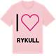 Pink Cotton t-shirt med Jag älskar Rykull t-shirt stort tryck