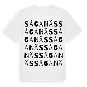 Såganäs ordlek t-shirt – ekologisk bomull t-shirt från Pinshirt