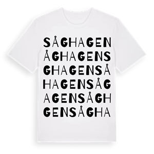 Såghagen ordlek t-shirt – ekologisk bomull t-shirt från Pinshirt