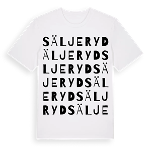 Säljeryd ordlek t-shirt – ekologisk bomull t-shirt från Pinshirt