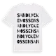 White t-shirt med Sandlyckemossen ordlek t-shirt