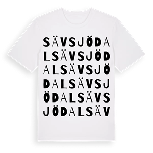 Sävsjödal ordlek t-shirt – ekologisk bomull t-shirt från Pinshirt
