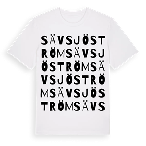 Sävsjöström ordlek t-shirt – ekologisk bomull t-shirt från Pinshirt