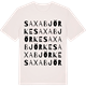 Vintage White t-shirt med Saxabjörke ordlek t-shirt