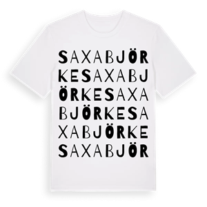 Saxabjörke ordlek t-shirt – ekologisk bomull t-shirt från Pinshirt