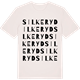 Vintage White t-shirt med Silkeryd ordlek t-shirt