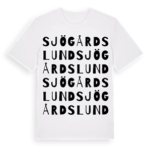 Sjögårdslund ordlek t-shirt – ekologisk bomull t-shirt från Pinshirt