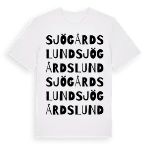 Sjögårdslund ordlek t-shirt – ekologisk bomull t-shirt från Pinshirt