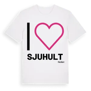 Jag älskar Sjuhult t-shirt stort tryck – ekologisk bomull t-shirt från Pinshirt