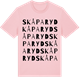 Pink Cotton t-shirt med Skåparyd ordlek t-shirt