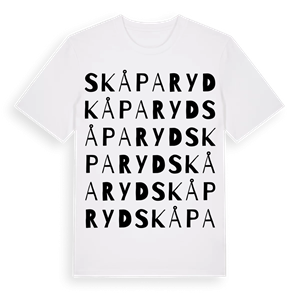 Skåparyd ordlek t-shirt – ekologisk bomull t-shirt från Pinshirt