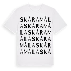 Skåramåla ordlek t-shirt – ekologisk bomull t-shirt från Pinshirt