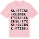 Pink Cotton t-shirt med Skiftesbacken ordlek t-shirt