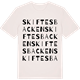 Vintage White t-shirt med Skiftesbacken ordlek t-shirt