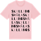 Pink Cotton t-shirt med Skillingsmåla ordlek t-shirt
