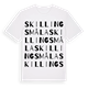 White t-shirt med Skillingsmåla ordlek t-shirt