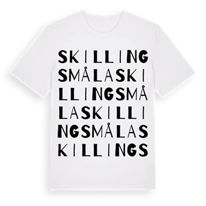 Skillingsmåla ordlek t-shirt – ekologisk bomull t-shirt från Pinshirt