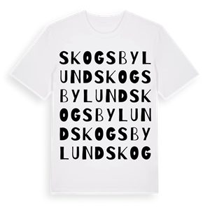 Skogsbylund ordlek t-shirt – ekologisk bomull t-shirt från Pinshirt