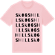 Pink Cotton t-shirt med Skogshill ordlek t-shirt