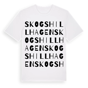 Skogshill Hagen ordlek t-shirt – ekologisk bomull t-shirt från Pinshirt