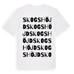 Skogshöjd ordlek t-shirt – ekologisk bomull t-shirt från Pinshirt
