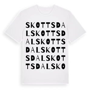 Skottsdal ordlek t-shirt – ekologisk bomull t-shirt från Pinshirt