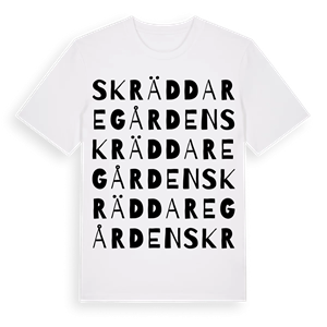 Skräddaregården ordlek t-shirt – ekologisk bomull t-shirt från Pinshirt