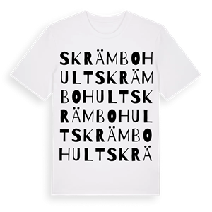 Skrämbohult ordlek t-shirt – ekologisk bomull t-shirt från Pinshirt