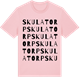 Pink Cotton t-shirt med Skulatorp ordlek t-shirt