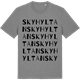 Mid Heather Gray t-shirt med Skyhyltan ordlek t-shirt