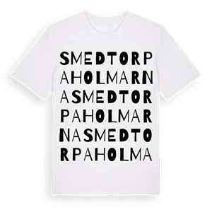 Smedtorpaholmarna ordlek t-shirt – ekologisk bomull t-shirt från Pinshirt