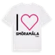 White t-shirt med Jag älskar Smöramåla t-shirt stort tryck
