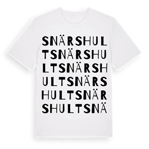 Snärshult ordlek t-shirt – ekologisk bomull t-shirt från Pinshirt