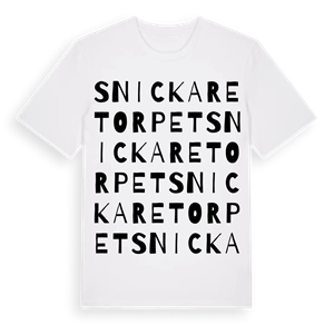 Snickaretorpet ordlek t-shirt – ekologisk bomull t-shirt från Pinshirt