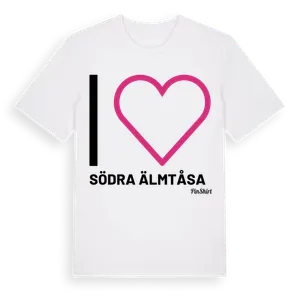 Jag älskar Södra Älmtåsa t-shirt stort tryck – ekologisk bomull t-shirt från Pinshirt
