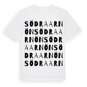 Södra Arnön ordlek t-shirt – ekologisk bomull t-shirt från Pinshirt
