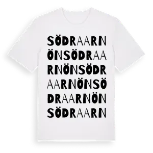 Södra Arnön ordlek t-shirt – ekologisk bomull t-shirt från Pinshirt