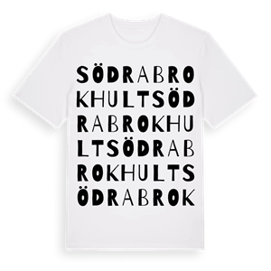 Södra Brokhult ordlek t-shirt – ekologisk bomull t-shirt från Pinshirt