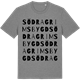 Mid Heather Gray t-shirt med Södra Grimsbygd ordlek t-shirt