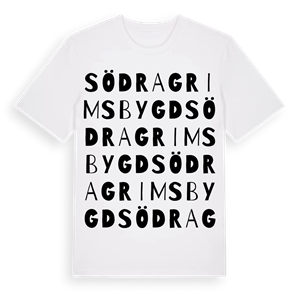 Södra Grimsbygd ordlek t-shirt – ekologisk bomull t-shirt från Pinshirt