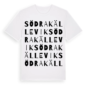 Södra Källevik ordlek t-shirt – ekologisk bomull t-shirt från Pinshirt