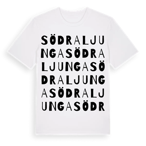 Södra Ljunga ordlek t-shirt – ekologisk bomull t-shirt från Pinshirt