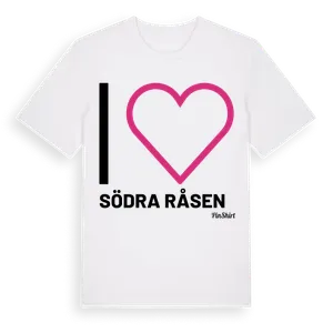 Jag älskar Södra Råsen t-shirt stort tryck – ekologisk bomull t-shirt från Pinshirt