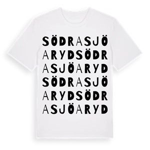 Södra Sjöaryd ordlek t-shirt – ekologisk bomull t-shirt från Pinshirt
