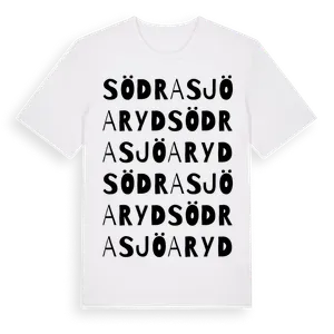 Södra Sjöaryd ordlek t-shirt – ekologisk bomull t-shirt från Pinshirt