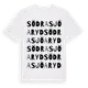 White t-shirt med Södra Sjöaryd ordlek t-shirt