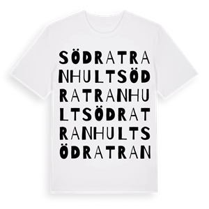 Södra Tranhult ordlek t-shirt – ekologisk bomull t-shirt från Pinshirt