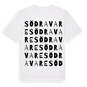 Södra Vare ordlek t-shirt – ekologisk bomull t-shirt från Pinshirt